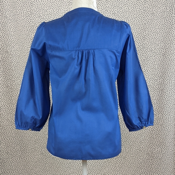 H&M Cobalt Button Down Blouse (Size: 6) - Picture 5 of 12